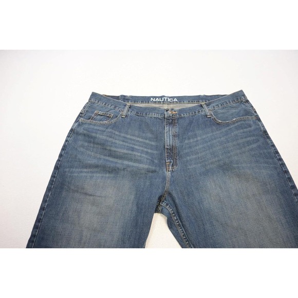 Nautica Straight Relaxed Rugged Denim Dark Blue Jeans Mens Size 50 x 30 - Picture 6 of 9